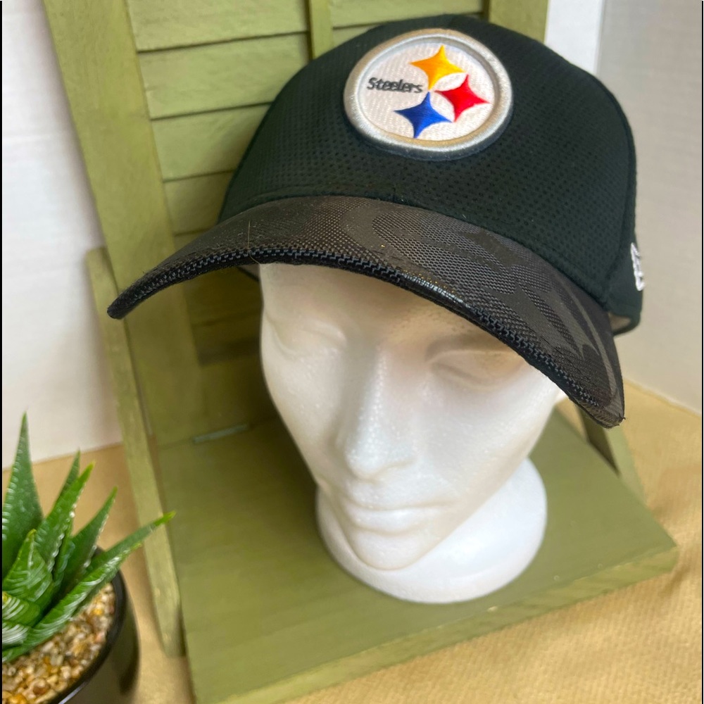NFL Authentic Steelers Baseball Cap, black with colourful logo, size: m/l
